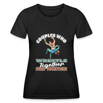 Wrestling Wrestler Paar - Frauen Funktions-T-Shirt - Schwarz - Vorne - AI Model Female 172 light (172cm)