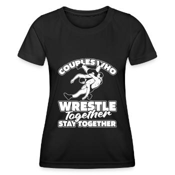 Couple de lutteurs - T-shirt sport Femme - noir - Devant - AI Model Female 172 light (172cm)