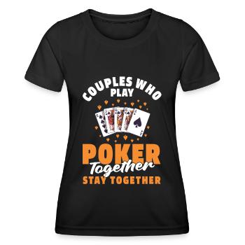 Poker Paar - Frauen Funktions-T-Shirt - Schwarz - Vorne - AI Model Female 172 light (172cm)