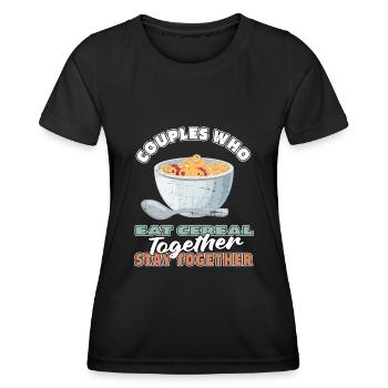 Breakfast Muesli Cereal Couple - Women's Functional T-Shirt - black - Front - AI Model Female 172 light (172cm)