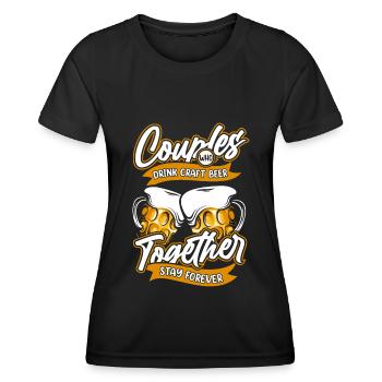 Craft Beer Bier Craftbier Paar - Frauen Funktions-T-Shirt - Schwarz - Vorne - AI Model Female 172 light (172cm)