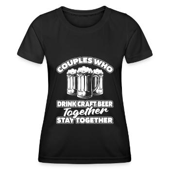 Craft Beer Bier Craftbier Paar - Frauen Funktions-T-Shirt - Schwarz - Vorne - AI Model Female 172 light (172cm)