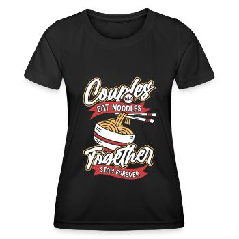 Couple de nouilles - T-shirt sport Femme - noir - Devant - AI Model Female 172 light (172cm)