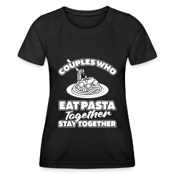 Couple de pâtes - T-shirt sport Femme - noir - Devant - AI Model Female 172 light (172cm)