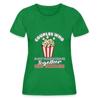 Popcorn Pair - Women's Functional T-Shirt - kelly green - Front - AI Model Female 172 dark (172cm)