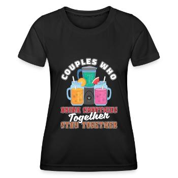 Paire de smoothies - T-shirt sport Femme - noir - Devant - AI Model Female 172 light (172cm)