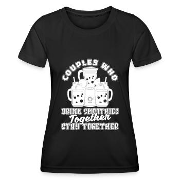 Paire de smoothies - T-shirt sport Femme - noir - Devant - AI Model Female 172 light (172cm)