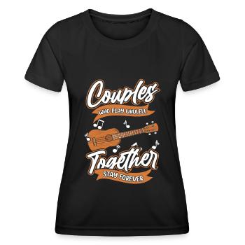 Paire de ukulélés - T-shirt sport Femme - noir - Devant - AI Model Female 172 light (172cm)