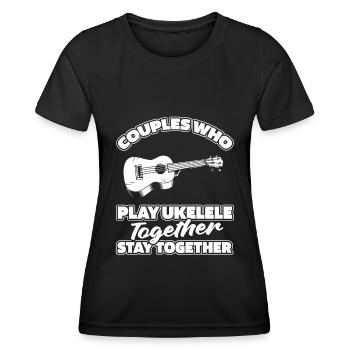 Paire de ukulélés - T-shirt sport Femme - noir - Devant - AI Model Female 172 light (172cm)