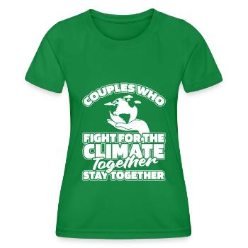 Climate Change Protection Couple - Women's Functional T-Shirt - kelly green - Front - AI Model Female 172 dark (172cm)