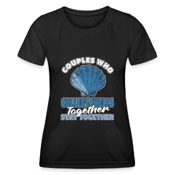 Paire de coquilles - T-shirt sport Femme - noir - Devant - AI Model Female 172 light (172cm)