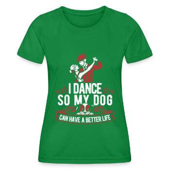 Tanzlehrer Hund - Frauen Funktions-T-Shirt - Kelly Green - Vorne - AI Model Female 172 dark (172cm)