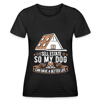 Agent immobilier Chien - T-shirt sport Femme - noir - Devant - AI Model Female 172 light (172cm)