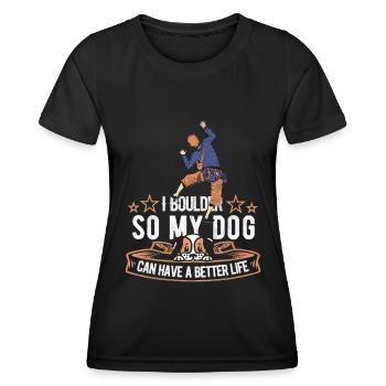 Bloc Chien de bloc - T-shirt sport Femme - noir - Devant - AI Model Female 172 light (172cm)