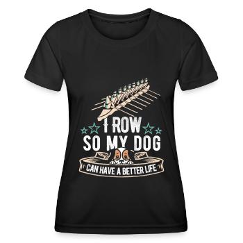 Rudern Ruderer Hund - Frauen Funktions-T-Shirt - Schwarz - Vorne - AI Model Female 172 light (172cm)