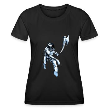 Astronaute lanceur de hache - T-shirt sport Femme - noir - Devant - AI Model Female 172 light (172cm)