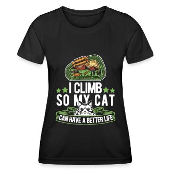 Grimpeur grimpeur chat - T-shirt sport Femme - noir - Devant - AI Model Female 172 light (172cm)