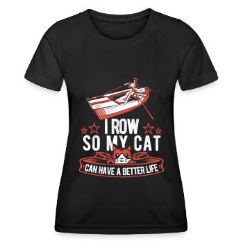 Rameur Chat Rameur - T-shirt sport Femme - noir - Devant - AI Model Female 172 light (172cm)