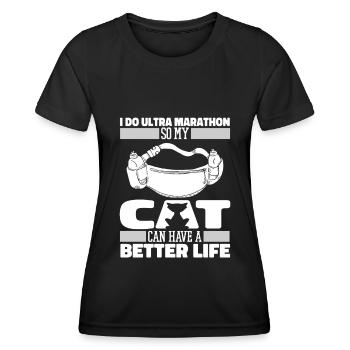 Ultramarathon Chat - T-shirt sport Femme - noir - Devant - AI Model Female 172 light (172cm)