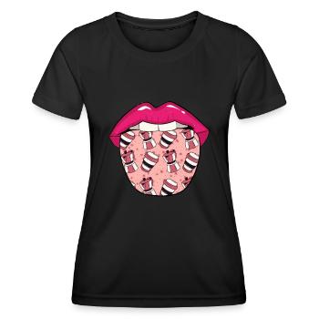 Barista Coffee Tongue - Women's Functional T-Shirt - black - Front - AI Model Female 172 light (172cm)