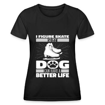 Figure Skating Figure Skating Dog - Women's Functional T-Shirt - black - Front - AI Model Female 172 light (172cm)
