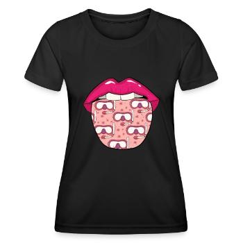 Schnorcheln Lippen - Frauen Funktions-T-Shirt - Schwarz - Vorne - AI Model Female 172 light (172cm)