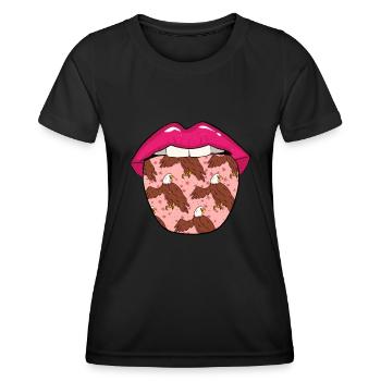 Adler Zunge - Frauen Funktions-T-Shirt - Schwarz - Vorne - AI Model Female 172 light (172cm)