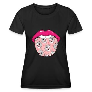 Lama Llama Langue - T-shirt sport Femme - noir - Devant - AI Model Female 172 light (172cm)