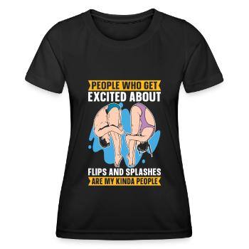 Plongeurs plongeurs - T-shirt sport Femme - noir - Devant - AI Model Female 172 light (172cm)