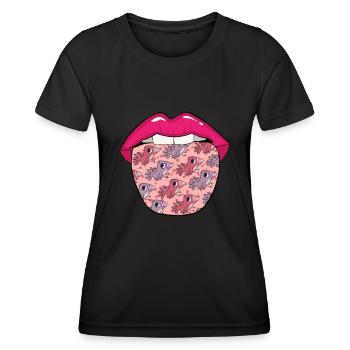 Vogel Ornithologe Zunge - Frauen Funktions-T-Shirt - Schwarz - Vorne - AI Model Female 172 light (172cm)