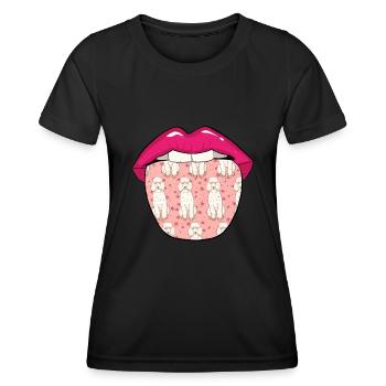 Lèvres de caniche - T-shirt sport Femme - noir - Devant - AI Model Female 172 light (172cm)