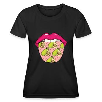 Avocado Zunge - Frauen Funktions-T-Shirt - Schwarz - Vorne - AI Model Female 172 light (172cm)