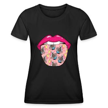Breakfast Muesli Cereal Tongue - Women's Functional T-Shirt - black - Front - AI Model Female 172 light (172cm)