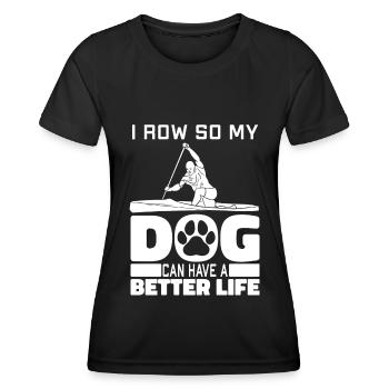 Rowing Rowing Dog - Women's Functional T-Shirt - black - Front - AI Model Female 172 light (172cm)