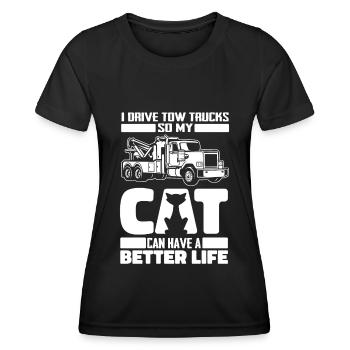 Abschleppdienst Abschlepper Katze - Frauen Funktions-T-Shirt - Schwarz - Vorne - AI Model Female 172 light (172cm)