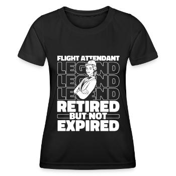 Flugbegleiter Stewardess Im Ruhestand - Frauen Funktions-T-Shirt - Schwarz - Vorne - AI Model Female 172 light (172cm)