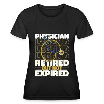 Médecin généraliste Médecin à la retraite - T-shirt sport Femme - noir - Devant - AI Model Female 172 light (172cm)
