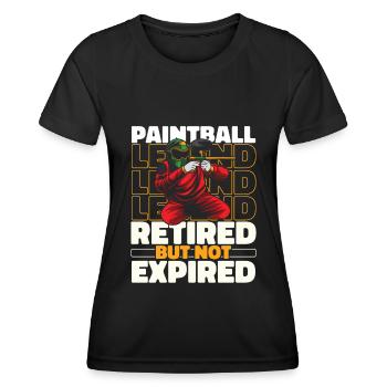 Paintball à la retraite - T-shirt sport Femme - noir - Devant - AI Model Female 172 light (172cm)