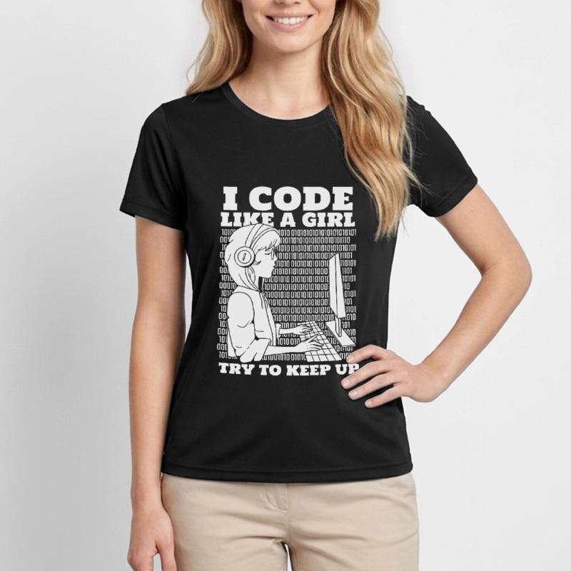 Developer Coder Programmer Girl Women's Functional T-Shirt