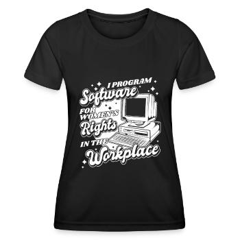Developer Coder Programmer Computer - T-shirt sport Femme - noir - Devant - AI Model Female 172 light (172cm)