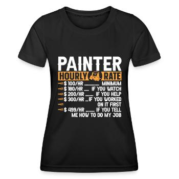 Maler Lackierer - Frauen Funktions-T-Shirt - Schwarz - Vorne - AI Model Female 172 light (172cm)