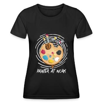 Peintre Vernisseur Art Palette - T-shirt sport Femme - noir - Devant - AI Model Female 172 light (172cm)