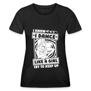Tanzlehrer Humor - Frauen Funktions-T-Shirt - Schwarz - Vorne - AI Model Female 172 light (172cm)