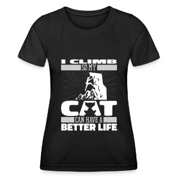 Grimpeur grimpeur chat - T-shirt sport Femme - noir - Devant - AI Model Female 172 light (172cm)