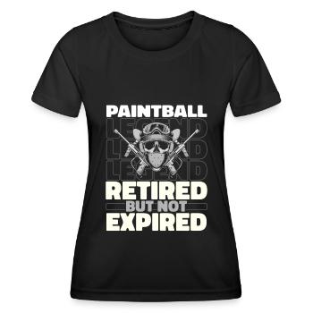 Paintball à la retraite - T-shirt sport Femme - noir - Devant - AI Model Female 172 light (172cm)