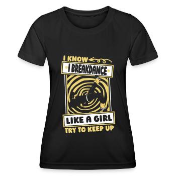 Breakdance Breakdancer Breakdance Drôle - T-shirt sport Femme - noir - Devant - AI Model Female 172 light (172cm)