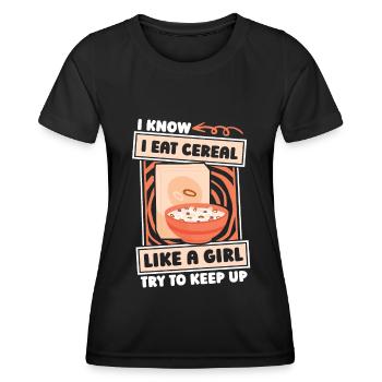 Breakfast Muesli Cereal Girls - Women's Functional T-Shirt - black - Front - AI Model Female 172 light (172cm)