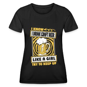Bière artisanale Bière artisanale drôle - T-shirt sport Femme - noir - Devant - AI Model Female 172 light (172cm)