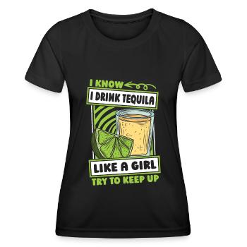 Tequila Filles - T-shirt sport Femme - noir - Devant - AI Model Female 172 light (172cm)