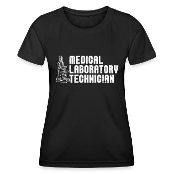 Biologie Biologe Mikroskop - Frauen Funktions-T-Shirt - Schwarz - Vorne - AI Model Female 172 light (172cm)